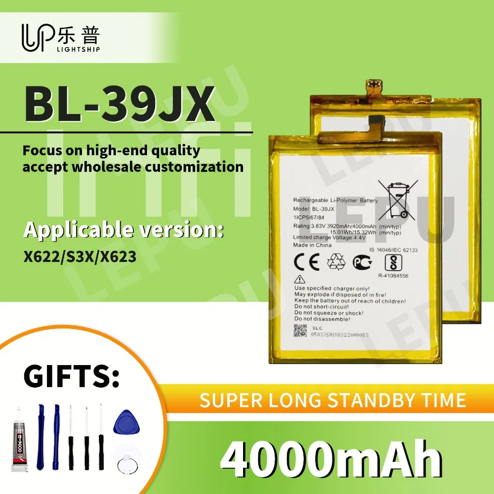 

BL-39JX 4000mAh Phone Battery for INFINIX TECNO X622 S3X X623 with Tool Original Battery BL-39JX for INFINIX TECNO X622 S3X X623