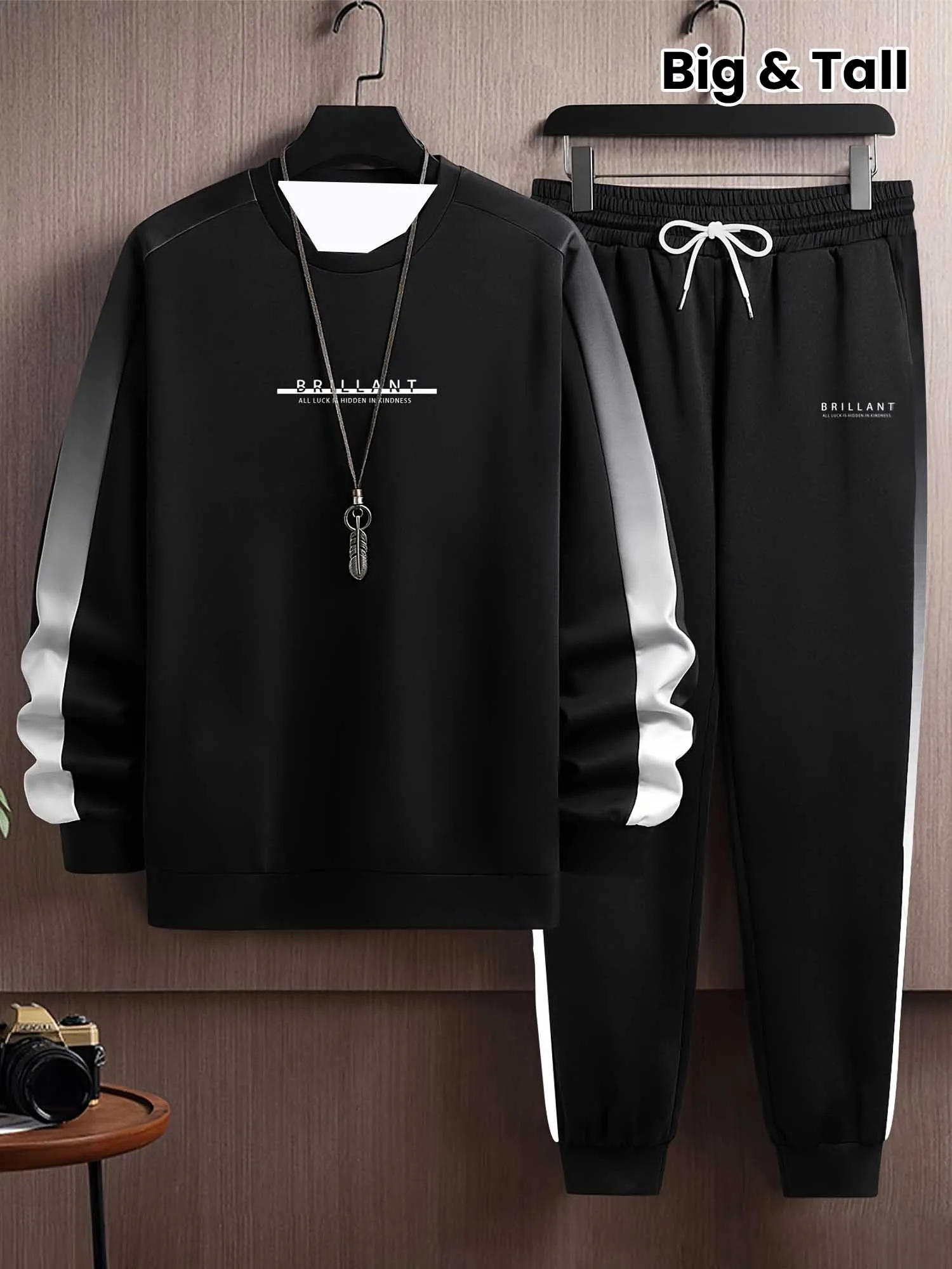 

2025-26 Autumn/Winter Y2K Men's Sports Set Simple 3D Printed Fashion Suitable for Men's Street Leisure Daily 2-piece Set