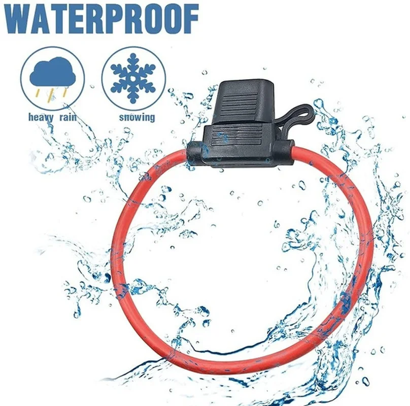 5pcs Auto Car Blade Inline Type Mini Fuse Waterproof Holder Case Motor 12V 32V Wire Cutoff Switch Socket Anti-Splash Cover