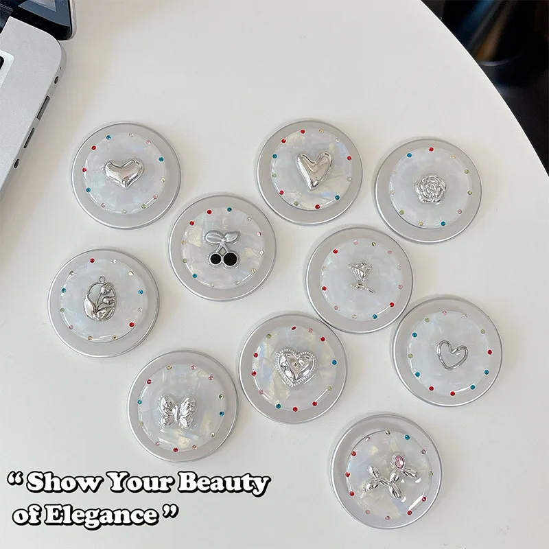 

Color Dot Love Flower Magnetic Phone Grip Tok Holder Airbag Bracket Portable Desktop Finger Socket Support Stand for Cell Case