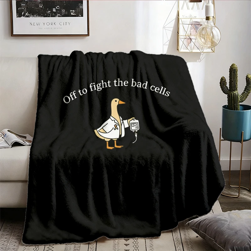 Cancer Awareness Warm Blanket, Oncology Chemo Support Goose Soft Blanket