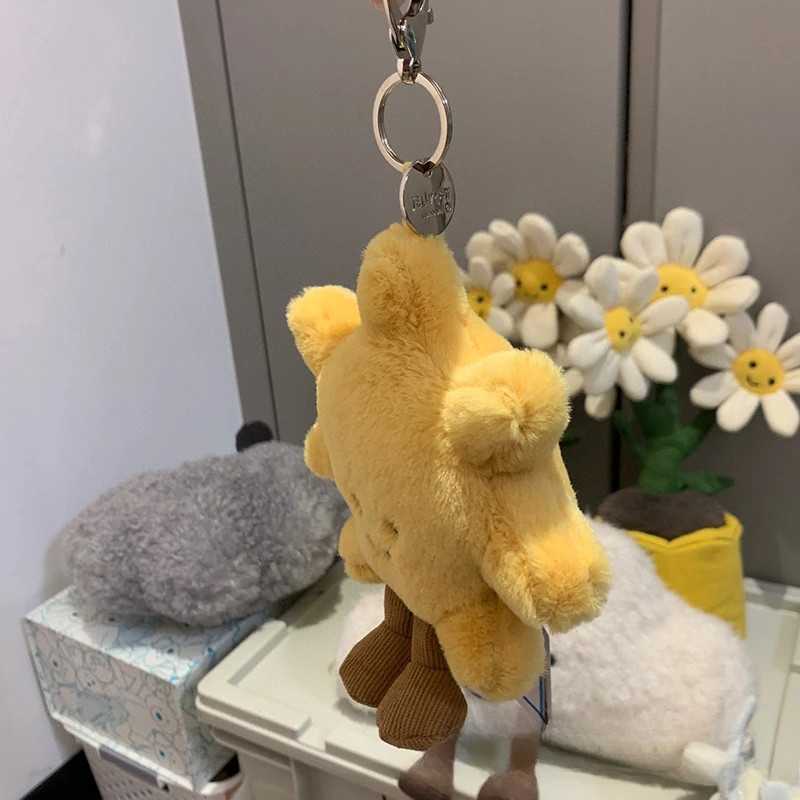Jellycat com etiquetas pingente de girassol pelúcia pinguim de amendoim chaveiro saco brinquedo decorativo presente do feriado boneca de pelúcia decoração fofa