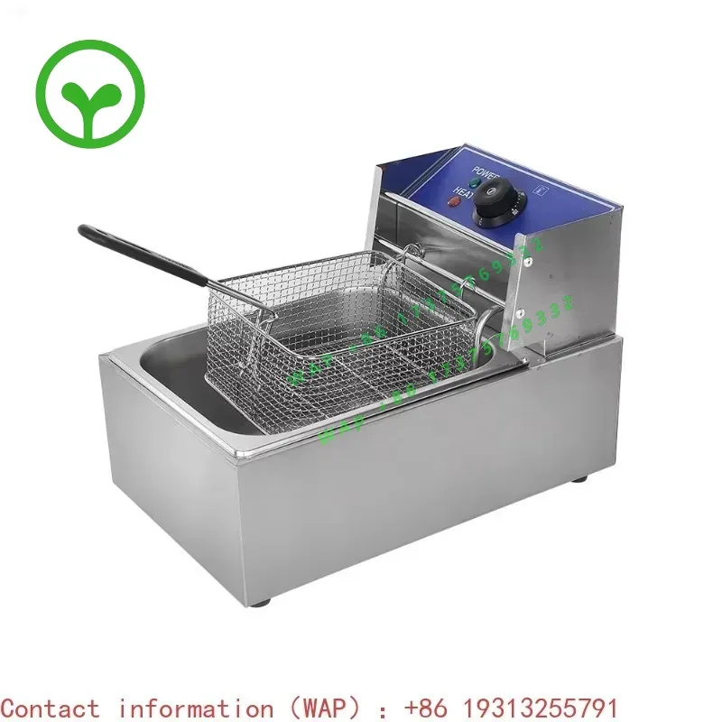 【2026】6L Single Tank Electric Deep Fryer Stainless Steel Commercial Frying Machine French Fries Chicken Fryer 2500W Blac
