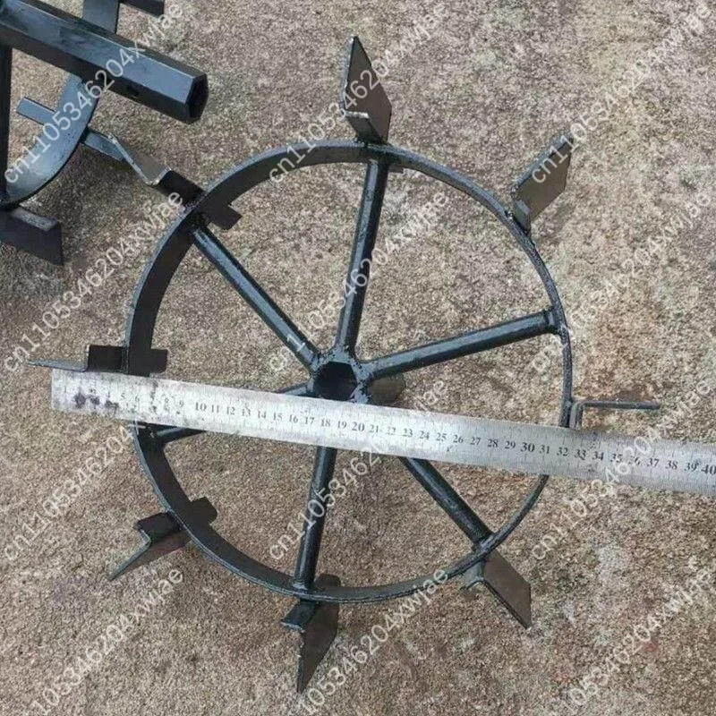 New Rotary Tiller Accessories Anti Skid Steel Wheel Set for Micro Cultivator Farm Tractor Mud Lug Tires Water Dry Universal
