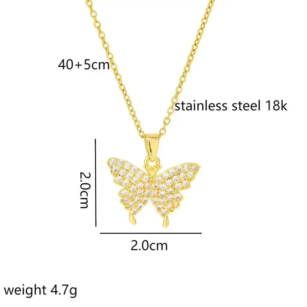 2025newHot-selling، قلادة من الفولاذ التيتانيوم متعددة الاستخدامات على شكل فراشة للنساء، بسيطة وأنيقة، فاخرة خفيفة، راقية في المخزون