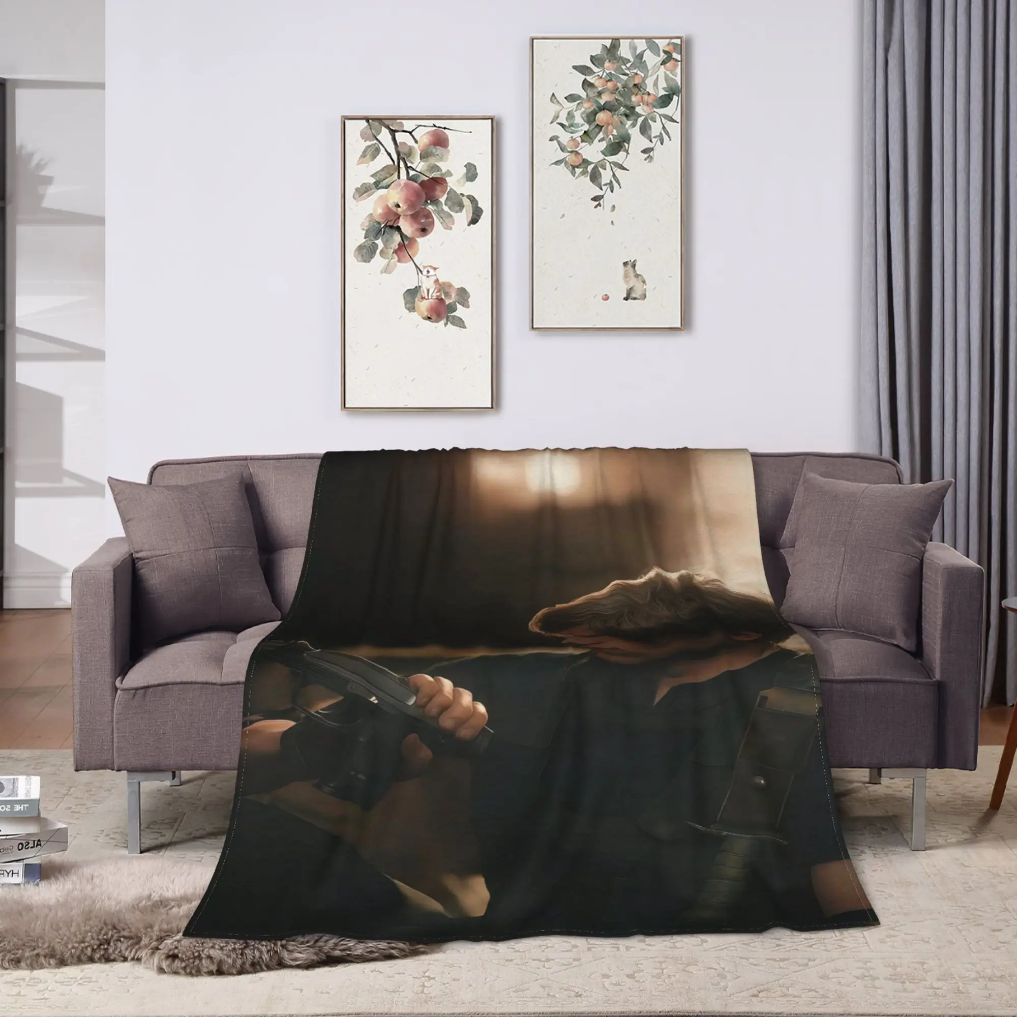 Leon Kennedy Warm Cozy Blanket  Novelty Camping Bedding Throws Outdoor Flannel Bedspread Sofa Bed Cover