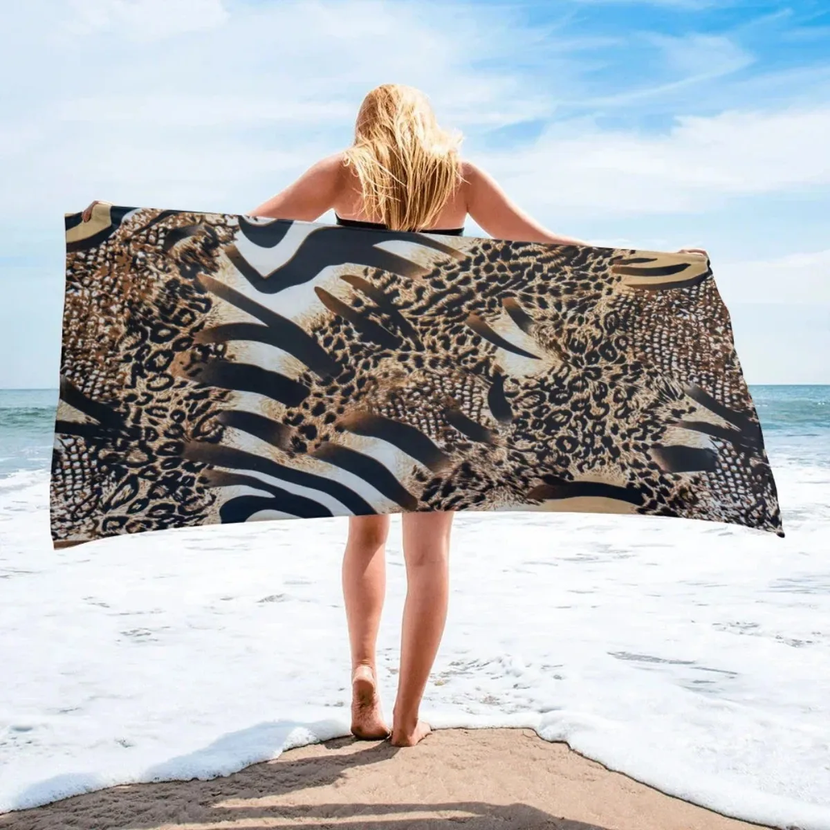 Tiger Beach Towel Microfiber Bath Towel Quick Dry Fitness Spa Towels For Adult Sports Swimming Camping Yoga Mat Bikini Cover Up