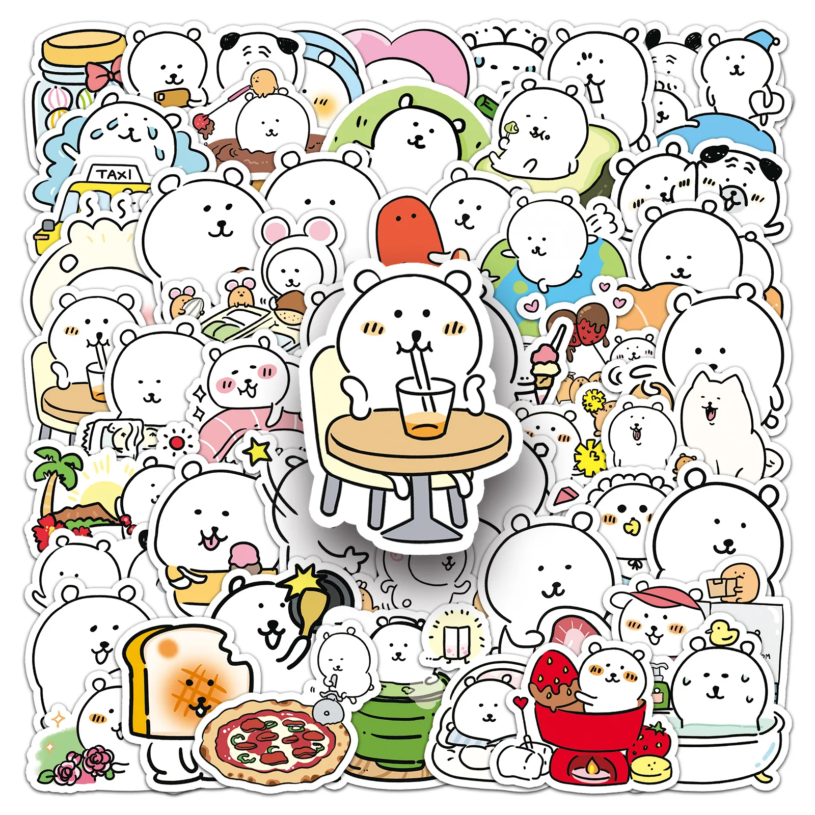 50PCS Joke Bear Stickers MOGUMOGU Graffiti Stickers DIY Diary Phone Case Handmade Scrapbook Aesthetic Stickers