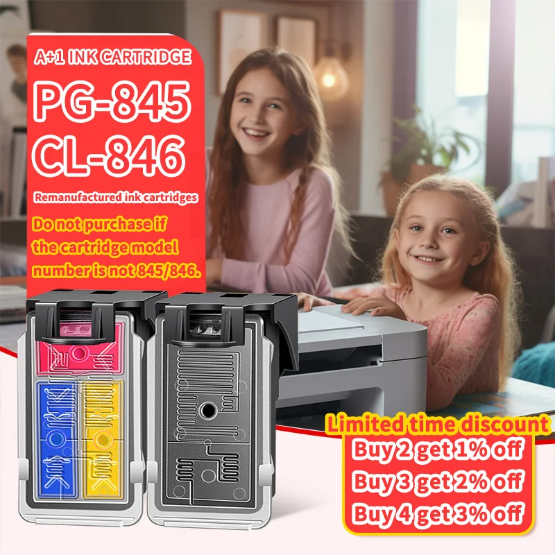 

PG-845 CL-846 PG845XL CL846XL Remanufactured Ink Cartridge for canon Pixma MG2400 MG2500 MG2580 IP2880 all-in-one Printer