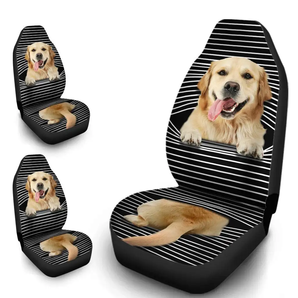 

Funny Golden Retriever Car Seat Covers Golden Retriever Car Accessories Gifts Idea For Dog Lovers, Universal Front Seat Cover