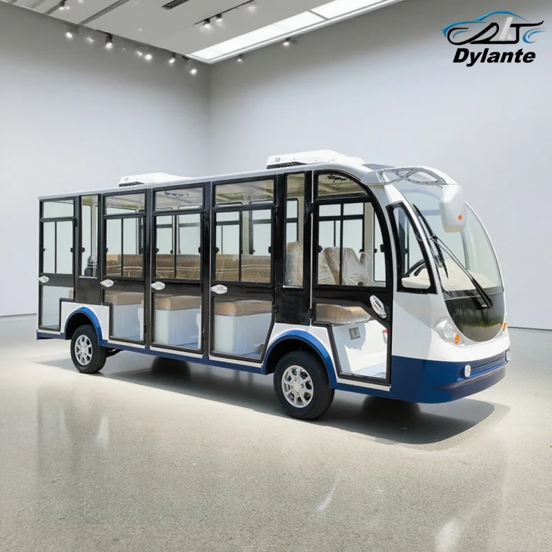 حافلة جولة تعمل بالطاقة الكهربائية، المصابيح الخلفية القانونية للشارع وميضات الطوارئ، حافلة سياحية كهربائية آمنة جديدة، حافلة لمشاهدة معالم المدينة