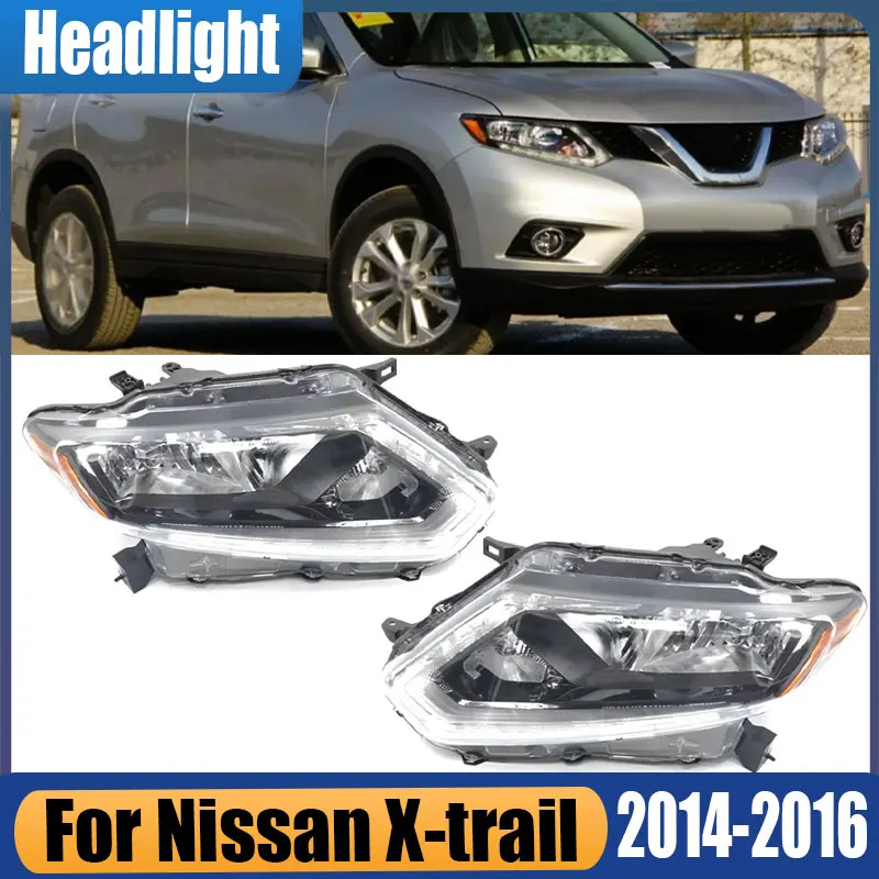 Автомобильная фара дальнего света для Nissan X-trail Rogue 2014 2015 2016, сигнальная лампа головного света, прозрачные линзы, сменные аксессуары