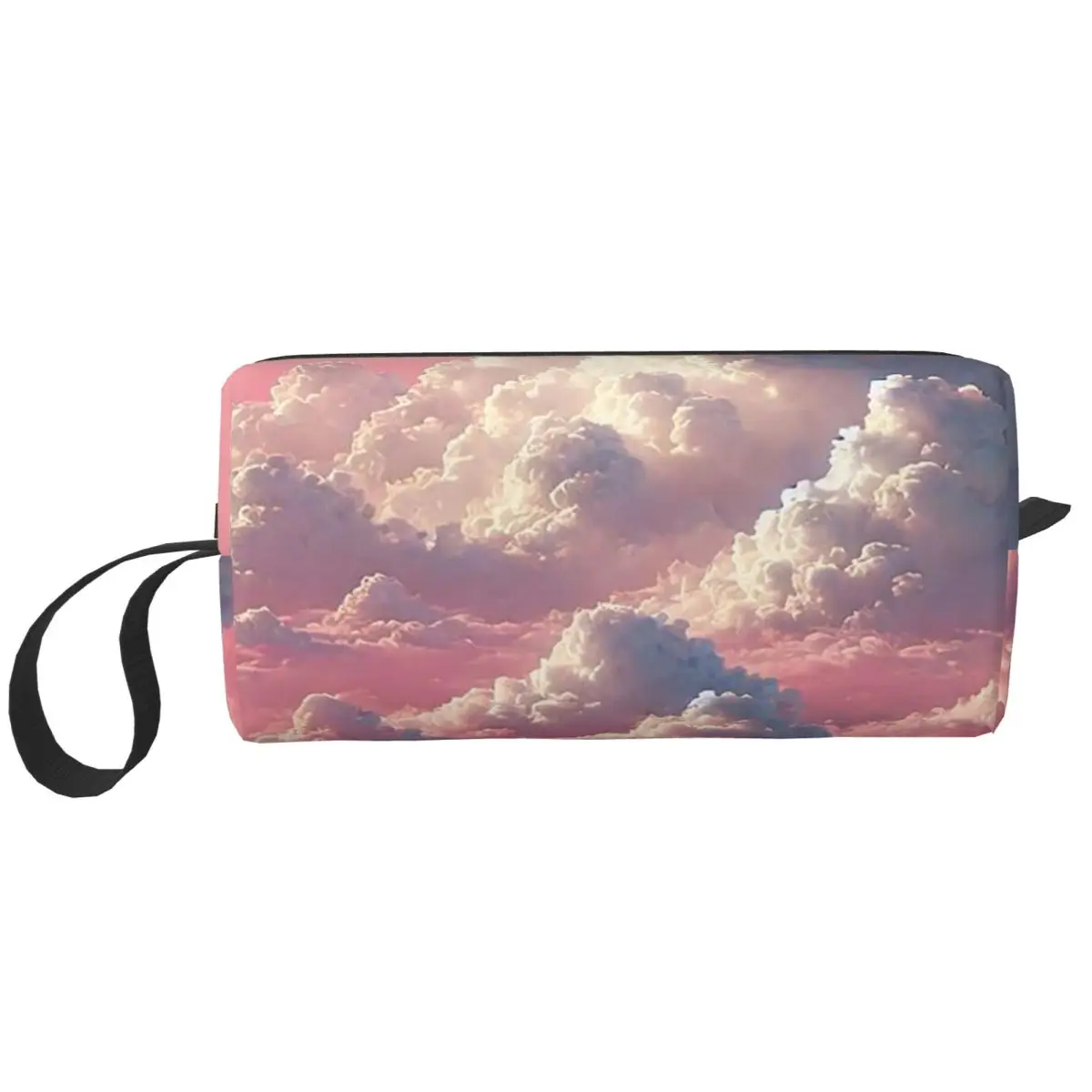Pink Clouds Sky Large Sunset Glow Pencil Case for Students Pen Box Pencil Bag Stationery Supplies Women Organizer Pouch