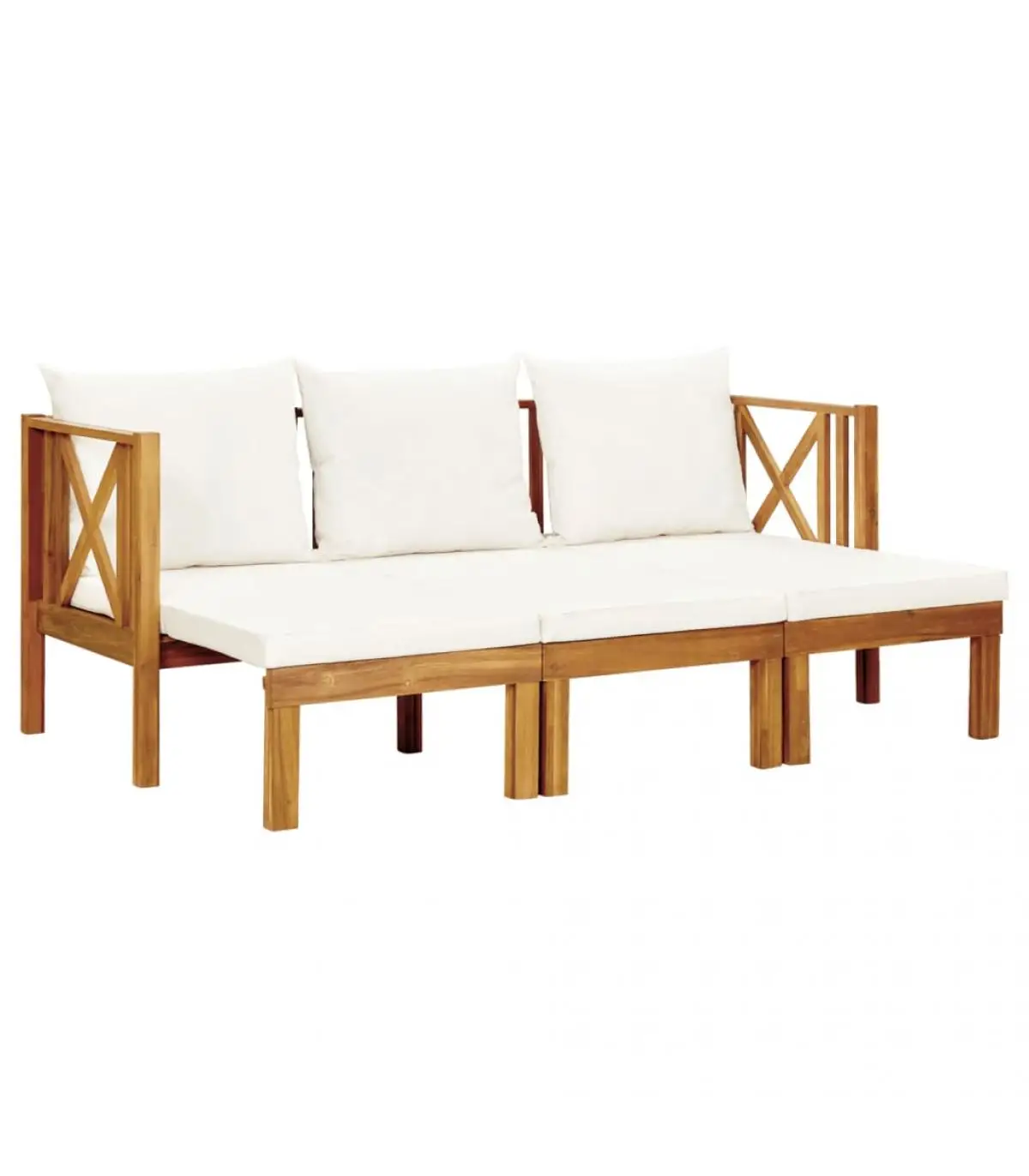 Garden benches garden bench 3 seats with cushions solid wood acacia 179 cm