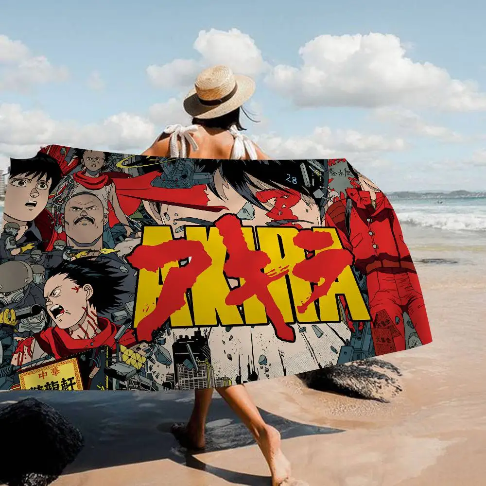 Anime Akira Microfiber Blanket Quick Drying Beach Towels Oversized Printing Super Absorbent Pool Towel Blanket