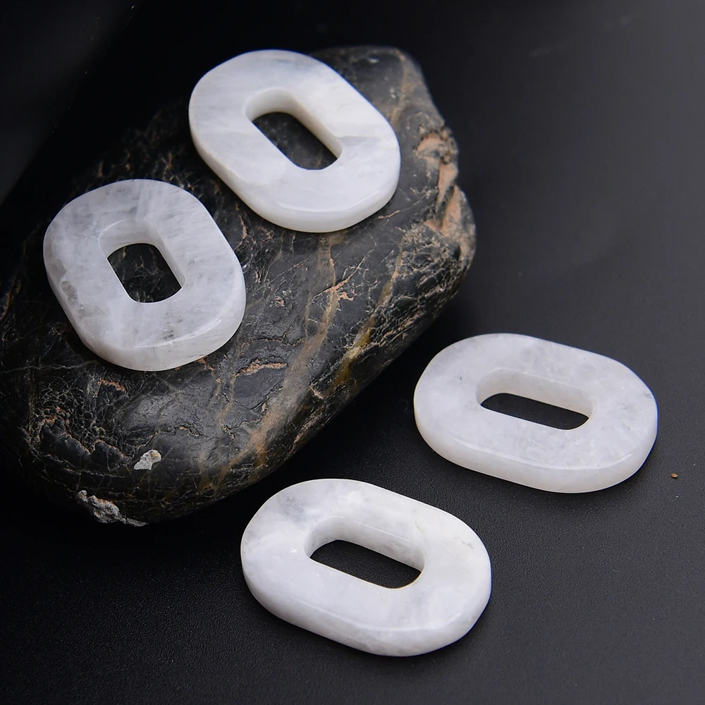 

APDGG 4 шт. 18x25 мм натуральные белые овальные подвески-шармы из лунного камня для изготовления украшений своими руками