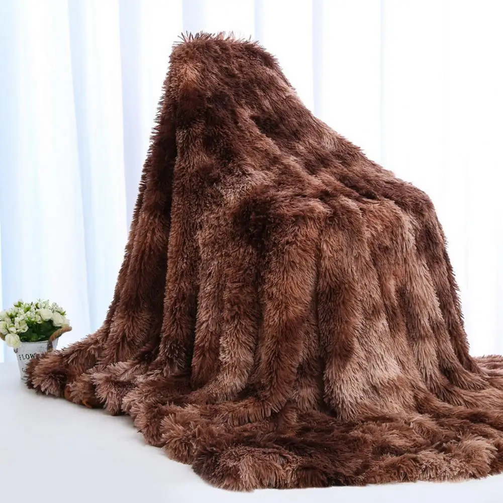 

Plush Blanket Tie Dye Comfortable Living Room Sofa Couch Throw Decorative Blanket Reversible Long Hair Fluffy Blanket Quilt