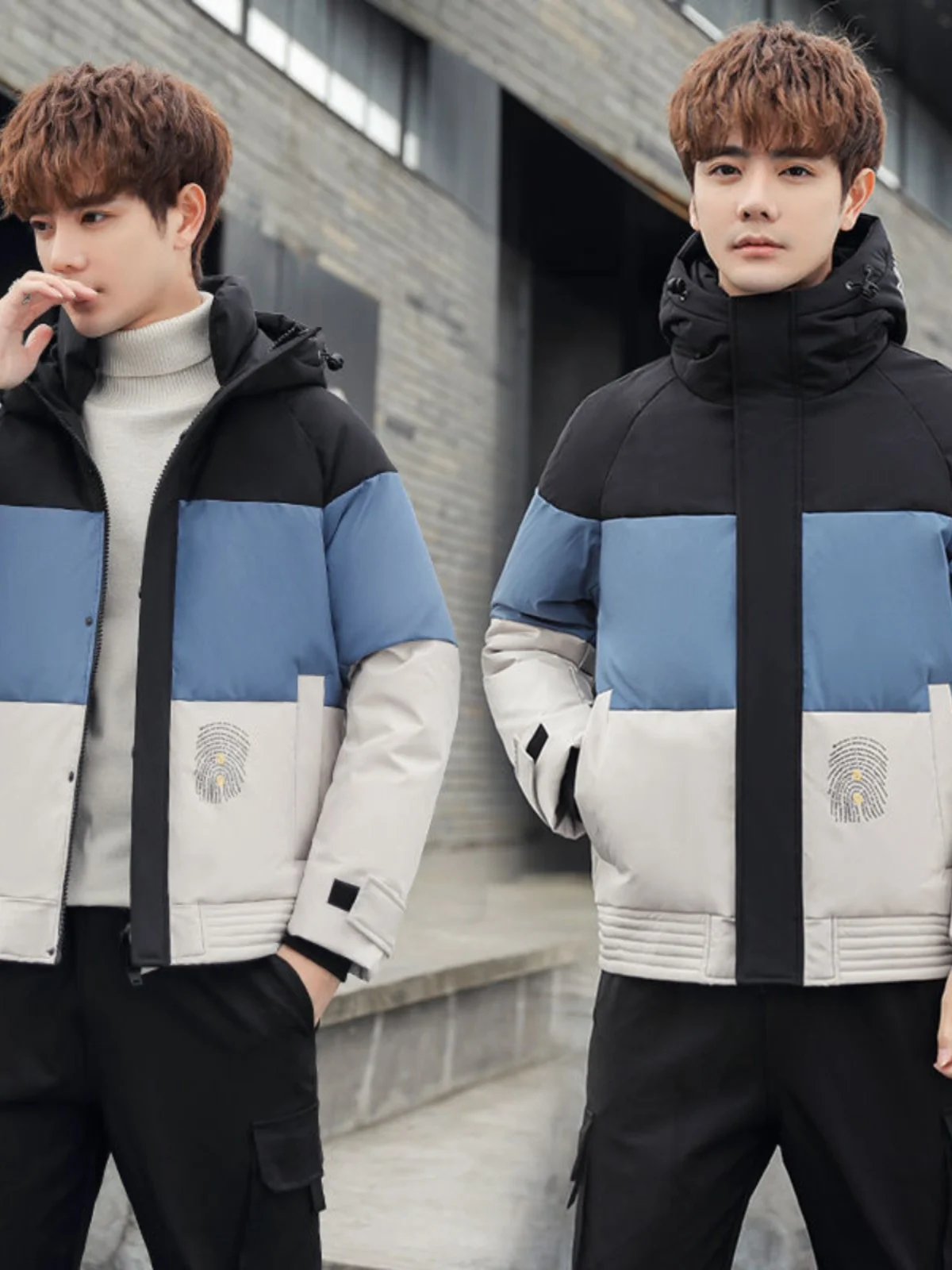 

2024 New Men's ort Thiened down Jaet White Du Feather Youthful Slimming Winter Faionable Durable Regular Length