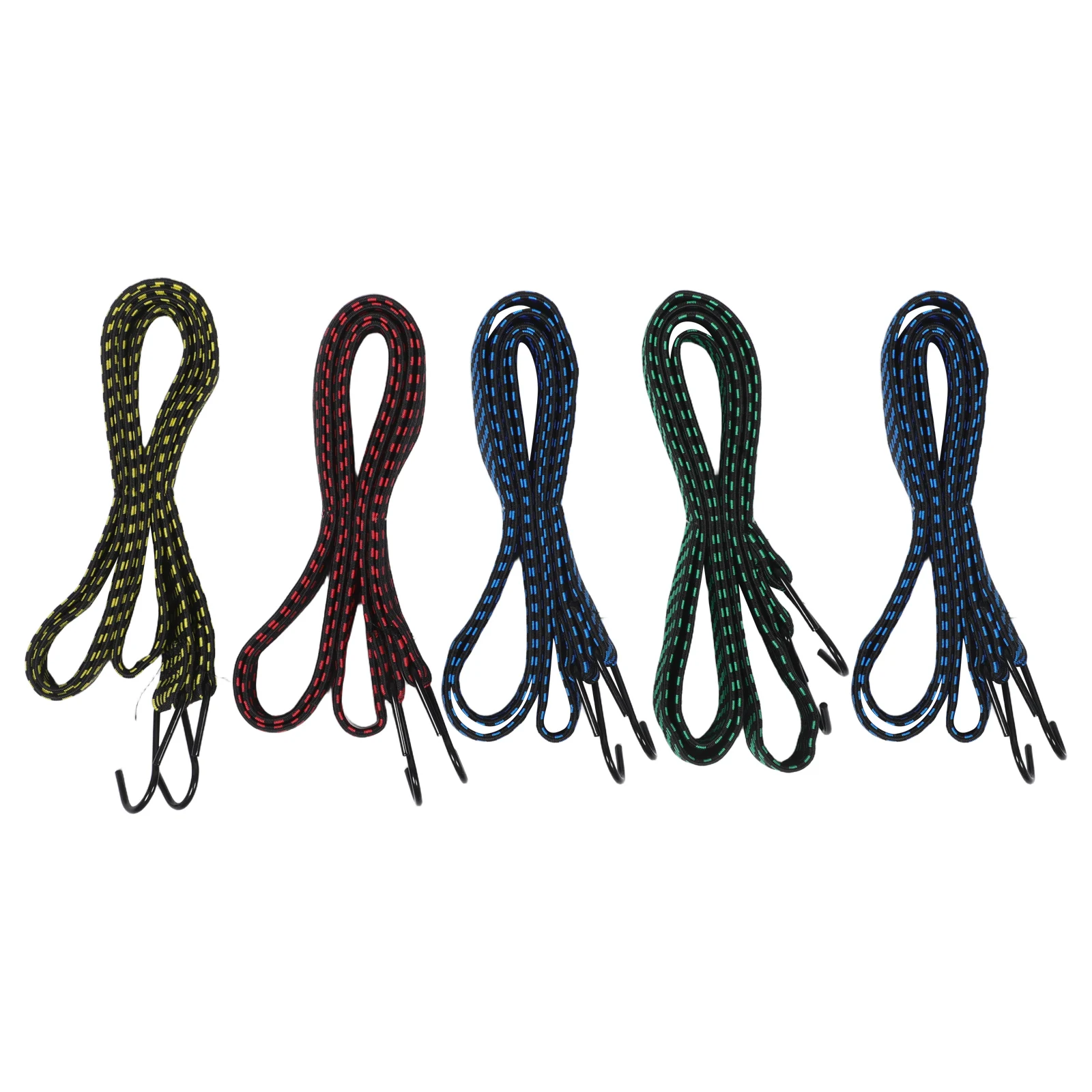 

5pcs Bungee Cords Polypropylene Hooks Luggage Straps Tarps Tie Down Ropes Motorcycle Tent Elastic Straps Heavy Duty