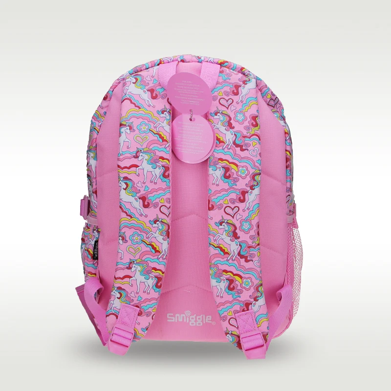 Australia Smiggle original hot-selling children's schoolbag cute girl pink love unicorn high-quality schoolbag 16 inches