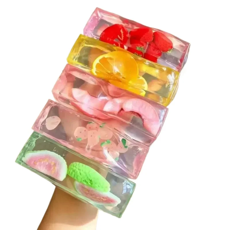 *Brand-new Strip and Fruit Series Hand-made Ball Kneading Music Strawberry Ice Unlimited Decompression Vaseline Kneading Music