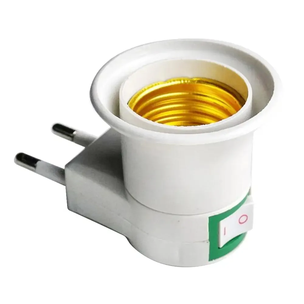 1/10PCS E27 EU US Plug Adapter with Power On-Off Control Switch E27 Socket Lamp Base Lamp Socket Bulb Holder