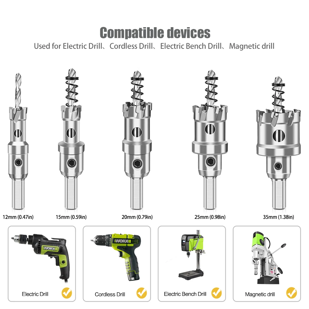 1pc 12-160mm TCT Carbide Hole Saw Drill Bit Hole Saw Cutter For Stainless Steel Metal Alloy Wood Drilling