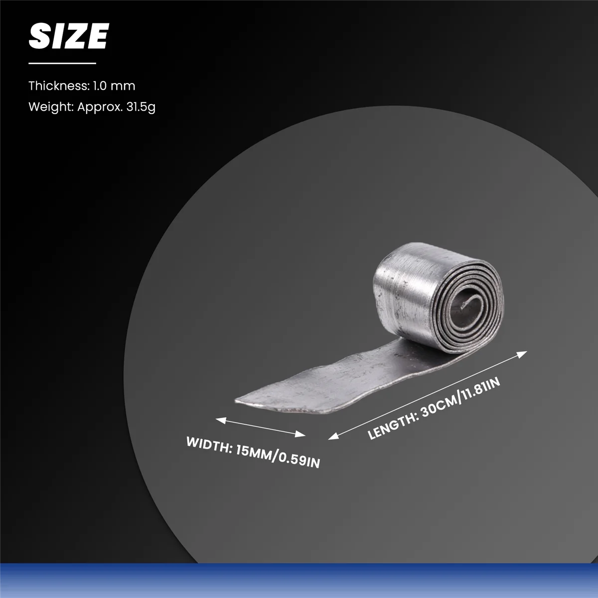 AT77 hoja de plomo suave rollo de plomo aparejos de pesca con Clip, 1,0 MM