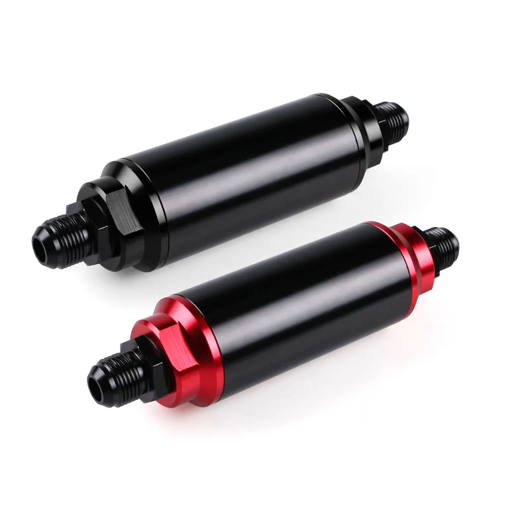 Rastp-neue 44mm 60 Mikron/50mm 100 Mikron Racing Inline Kraftstoff filter Aluminium mit Halterung mit an10 an8 an6 Armaturen Adapter – Detail 2