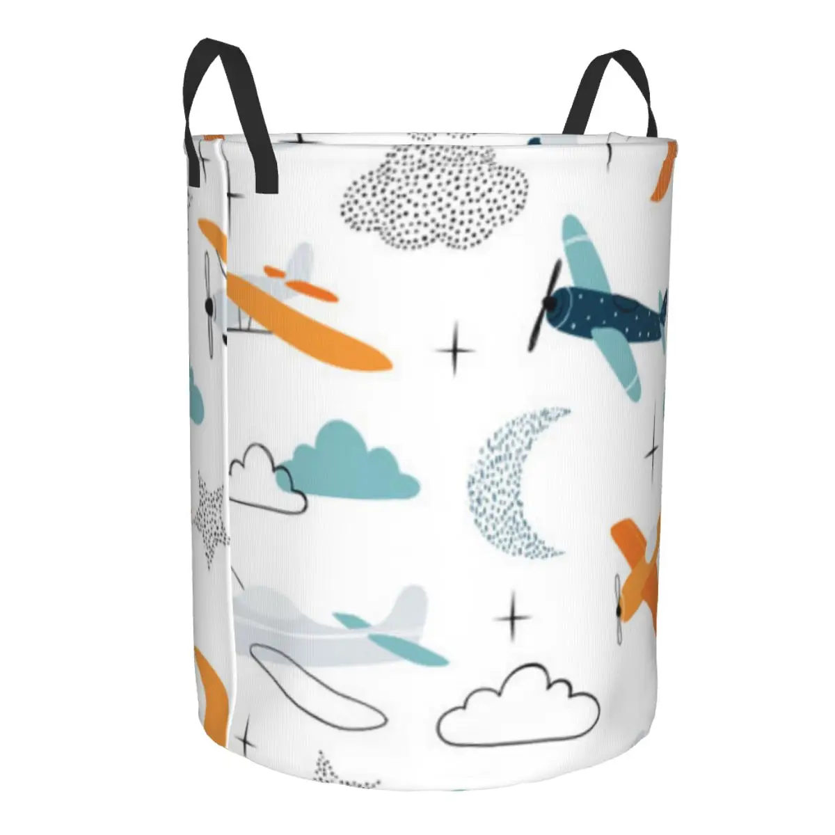 Dirty Laundry Basket Cute Aircraft Clouds Moon And Stars Folding Clothing Storage Bucket Toy Basket Home Waterproof Organizer