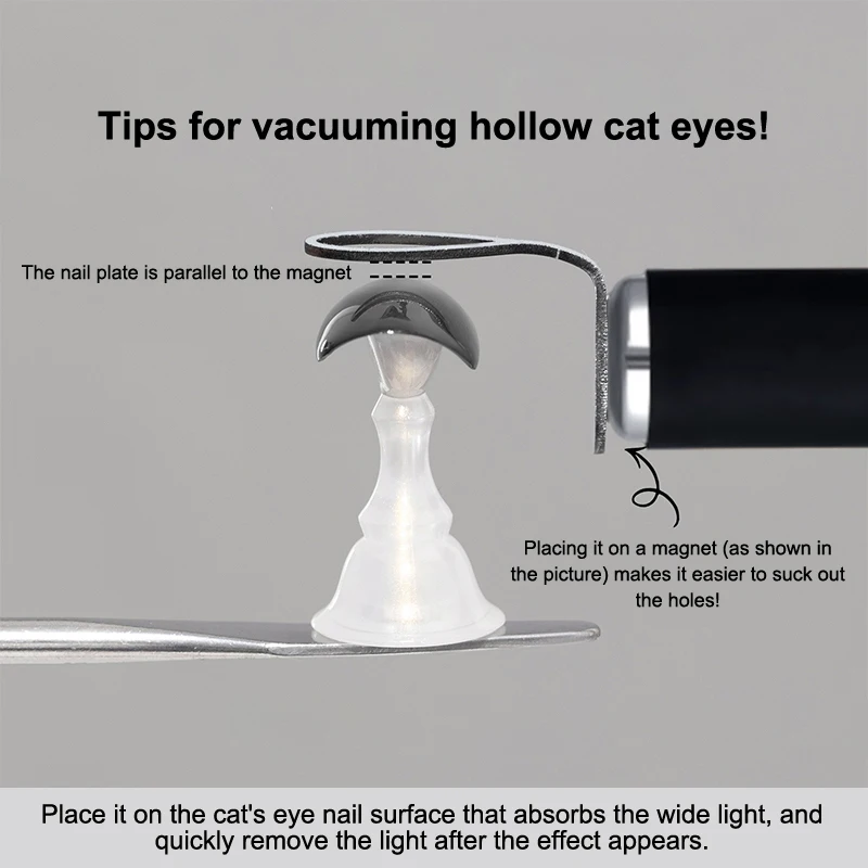 แม่เหล็กทำเล็บแบบตาแมว 2in1 หัวคู่ แผ่นโลหะกลวง แม่เหล็กแรงสูง สำหรับทำเล็บแบบฝรั่งเศส ใช้ในร้านทำเล็บหรือทำเองได้ อุปกรณ์อเนกประสงค์