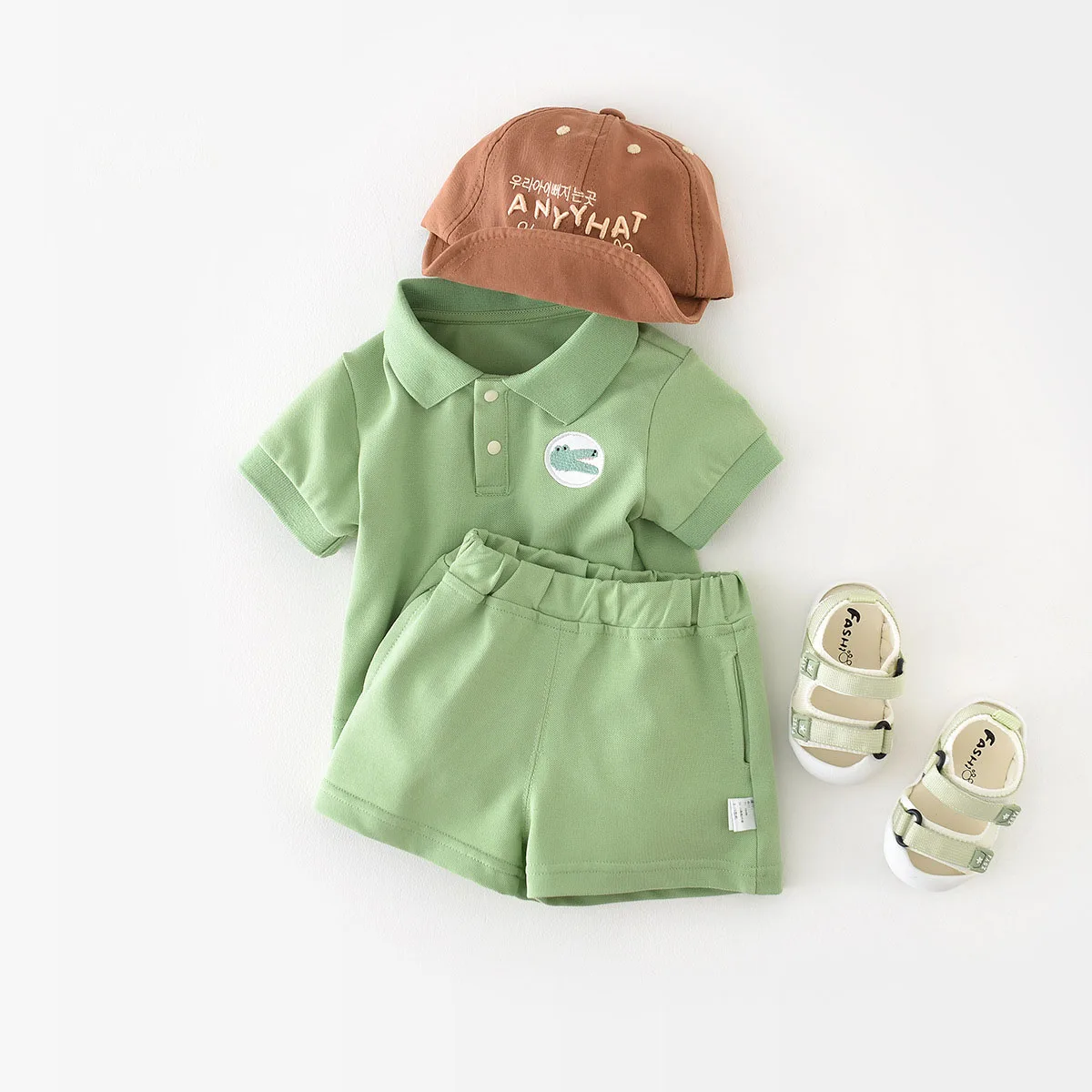 MILANCEL Summer Baby Clothes Set Turn Down Collar Boys Track Suit Toddler Girls Tee Suit Animal Style Outfit image 4