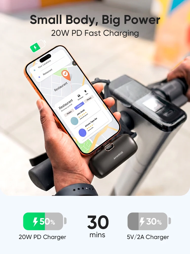 AHARGE Mini Power Bank 5000mAh PowerBank Fast Charging Portable Charger For iPhone 18 Duo Samsung Google Xiaomi External Battery
