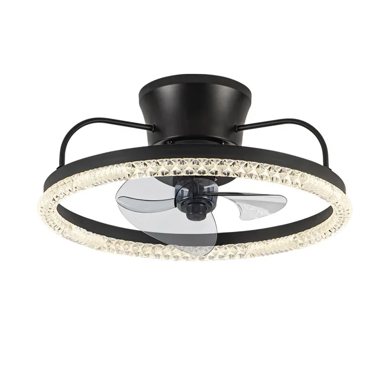 

Nordic intelligent ceiling fan light Home bedroom dining room ceiling fan light 360 degree moving head with LED integrated