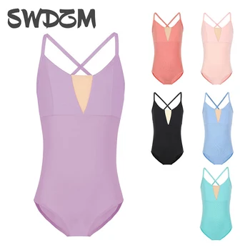 SWDZM Girls Ballet Leotards for Kids Child Dance Bodysuits Team Gymnastics Leotard Sleeveless Ballet Dancing Costumes Clothes