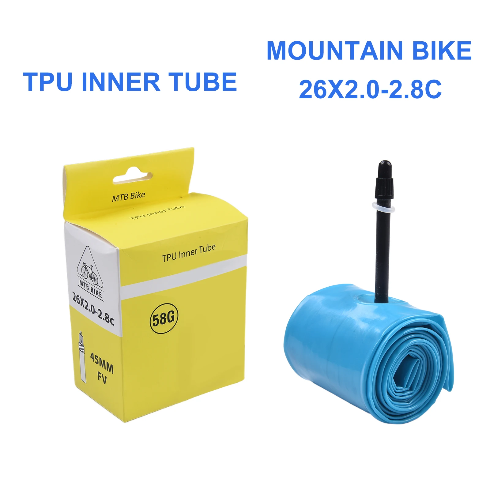 For TPU Inner Tube for Mountain Bikes 26X2 0 2 8 27 5X2 0 2 8 29For X1 95 2 8 Compatible with For French Valve 45mm