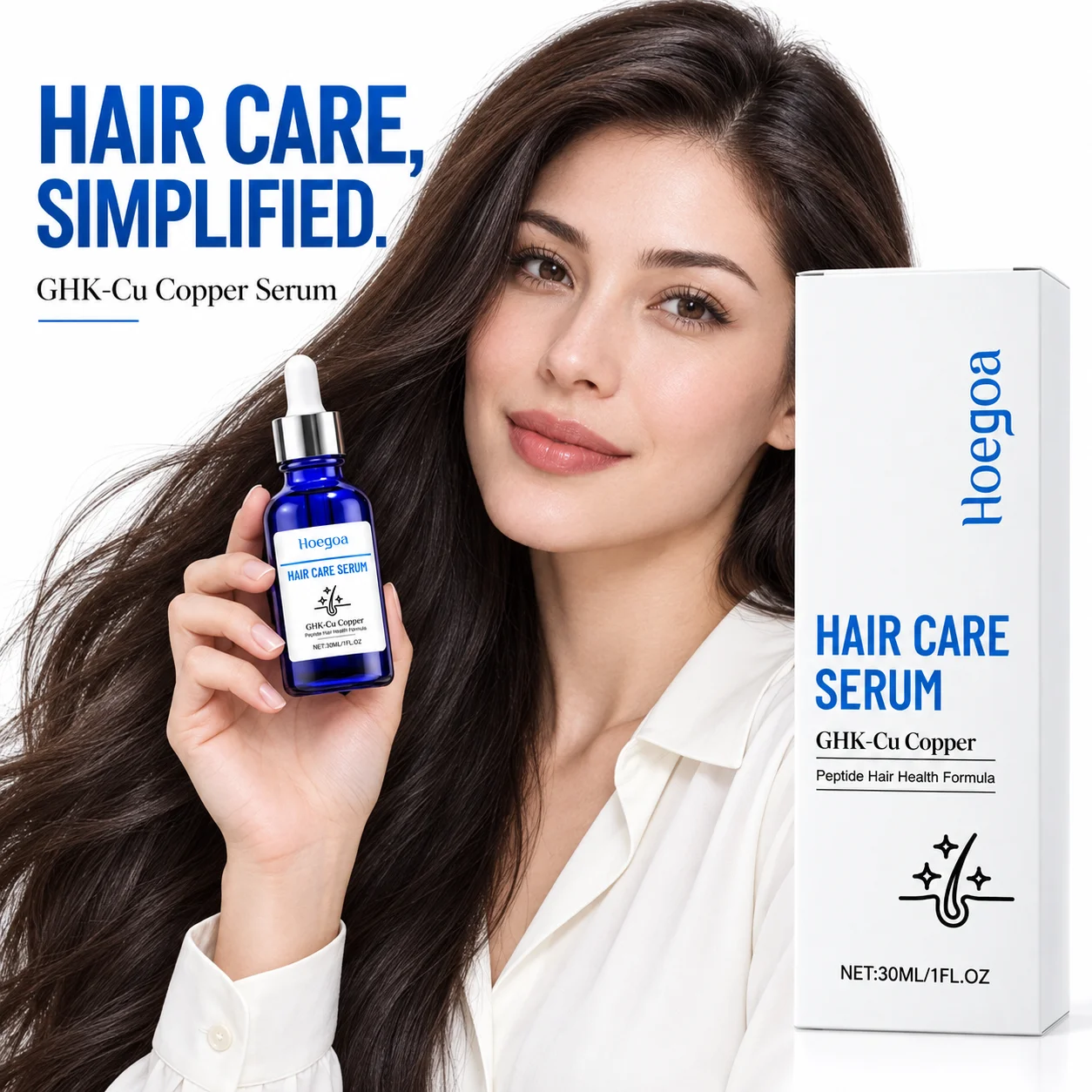 Copper Peptide Hair Growth Essence GHK-Cu Non Greasy Fast Absorbing Serum for Daily Scalp Nourishment and Fuller Looking Hair
