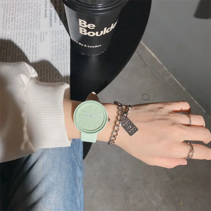 New 2025 Women's Watch Student High Beauty Candy Color Small Fresh Simple and Niche Design Customized