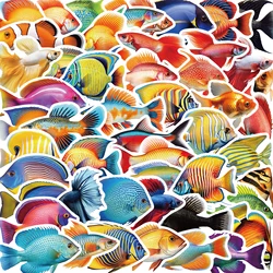 50pcs Cute Fish Stickers Animals for Hand Account Material Mobile Phone Laptop Luggage Skateboard Waterproof Stickers