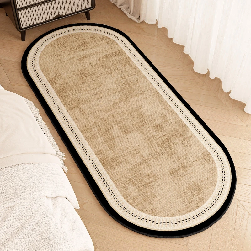 Bedroom Bedside Rug Stain-resistant Wear-resistant Floor Mat Solid Color Retro Geometric Pattern Long Carpet Home Decor Rugs 양탄자