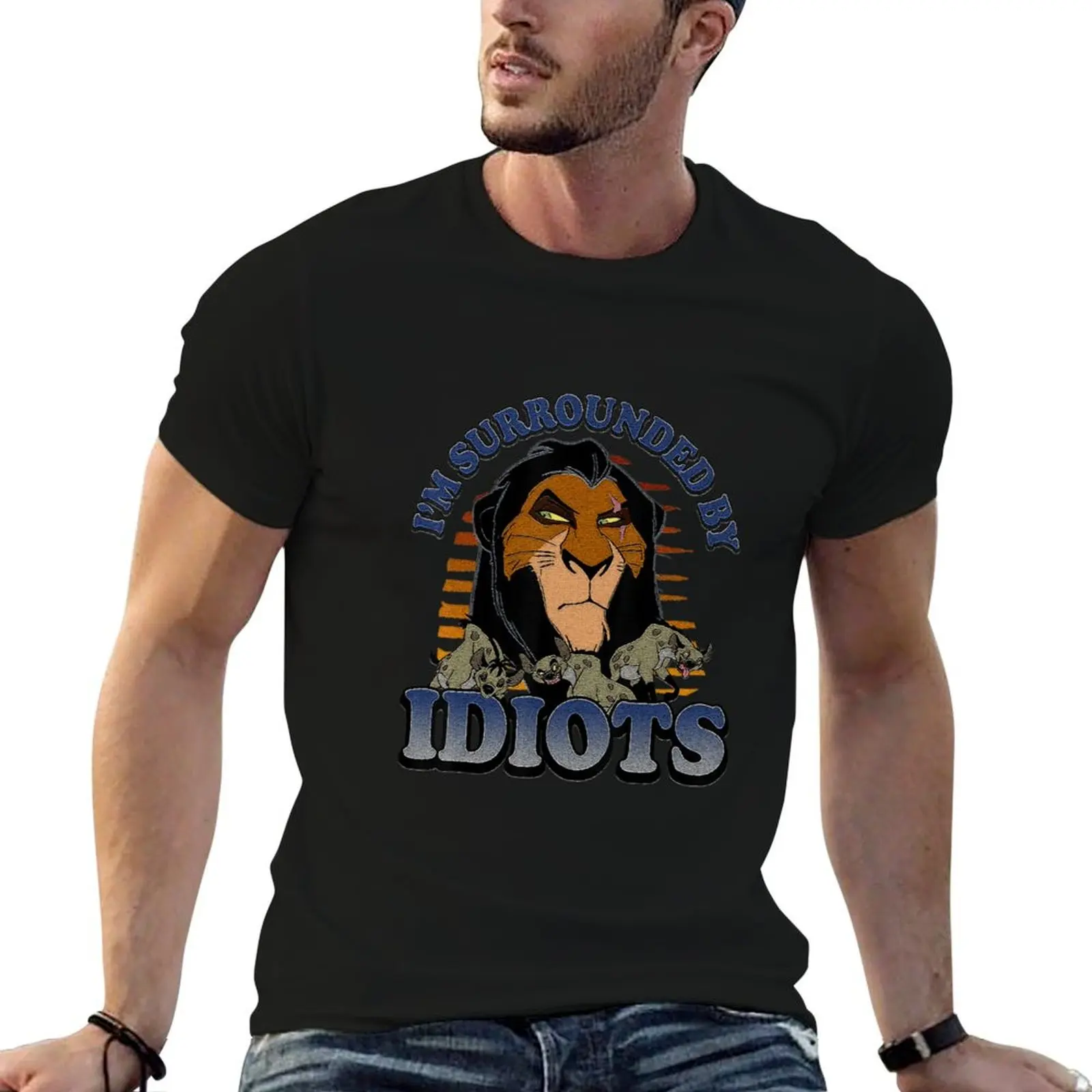 Lion Prince Sce I'm Surrounded By Idiots Graphic T-Shirt Casual Street Style Short Sleeve Tee
