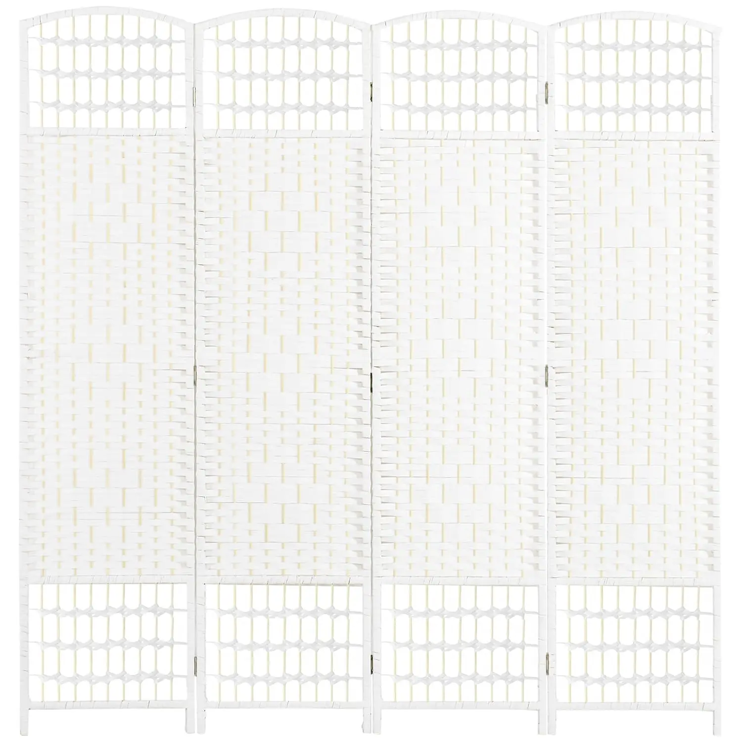 4 Panel Room Divider, Folding Privacy Screen, 5.6', White