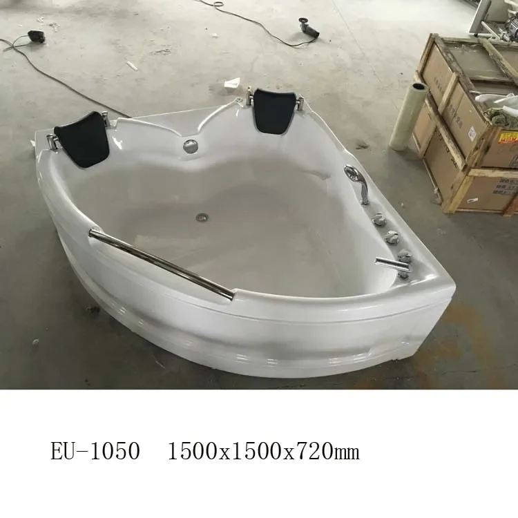 1.5M acrylic surf massage spa double thermal insulation triangle asymmetrical special-shaped bathtub