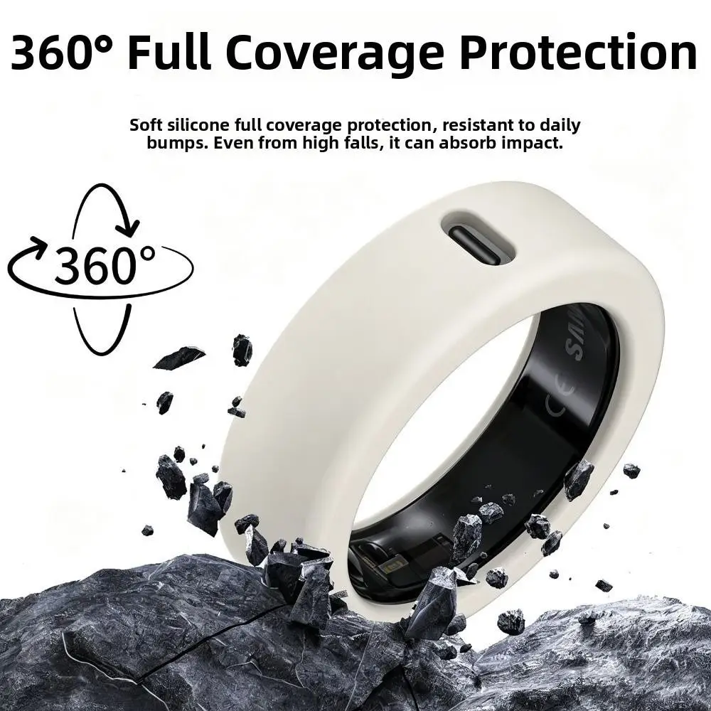 Silicone Ring Cover Anti Fall Anti-Scratch Smart Ring Protective Case Elastic Dustproof Finger Wrapper for Oura Ring 4