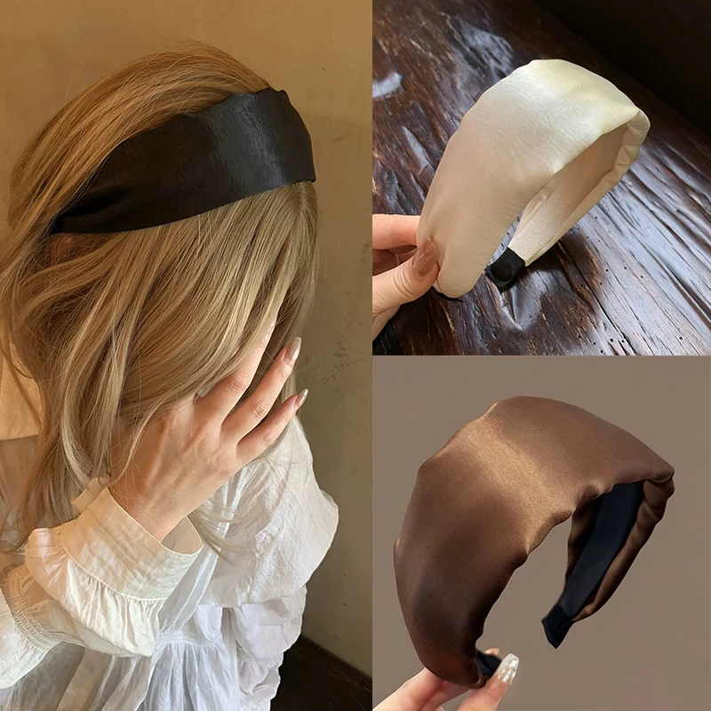 

AWAYTR New Korea Elegant Wide Hairbands Solid Color Headband Women Girl Gift Hair Head Hoop Band Hair Accessories