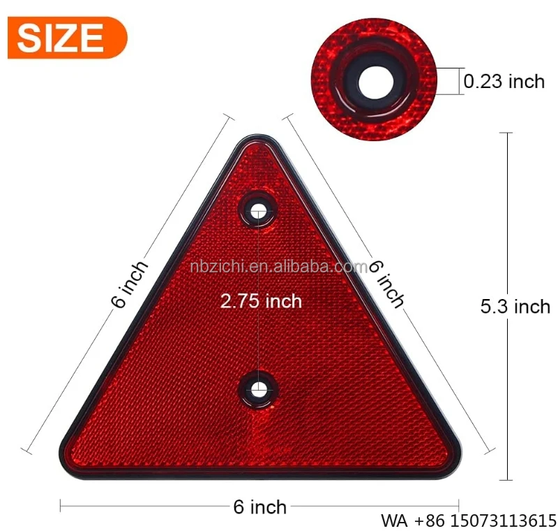Engineering Grade Reflective Triangle Warning Sign Slow Moving Vehicle for Outdoor Truck Car