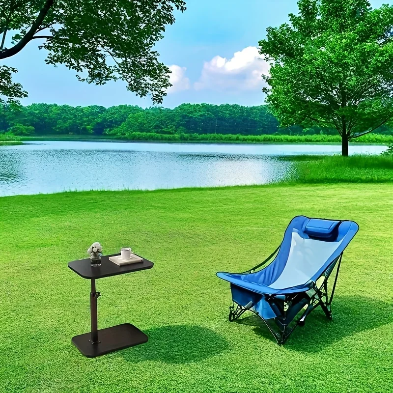 Adjustable height table - with wooden tabletop, portable sofa side table, suitable for coffee, office, and indoor/outdoor use image 4