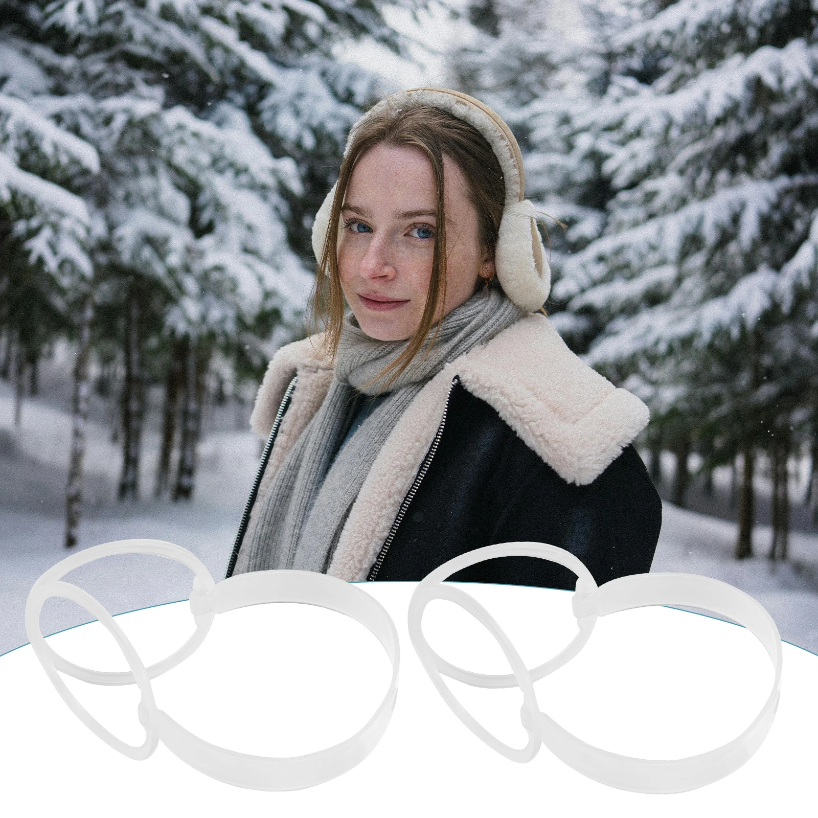 

10pcs White Transparent Plastic Foldable Earmuff Frame Holder Winter Ear Warmer Accessory Durable Long Lasting Save Space Easy