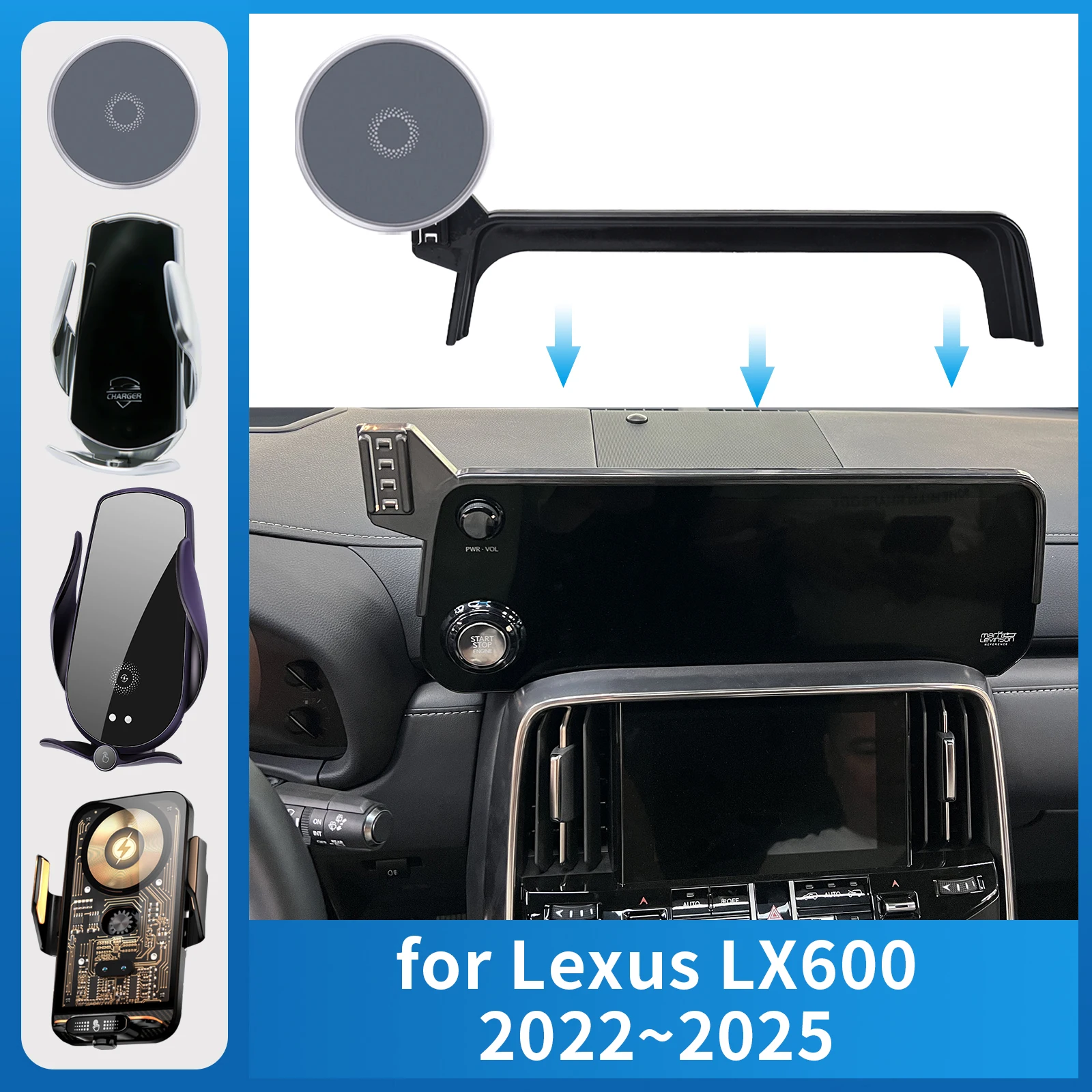 

for Lexus LX600 2022~2025 Car Phone Holder Screen Fixed Navigation Bracket Base Wireless Charging