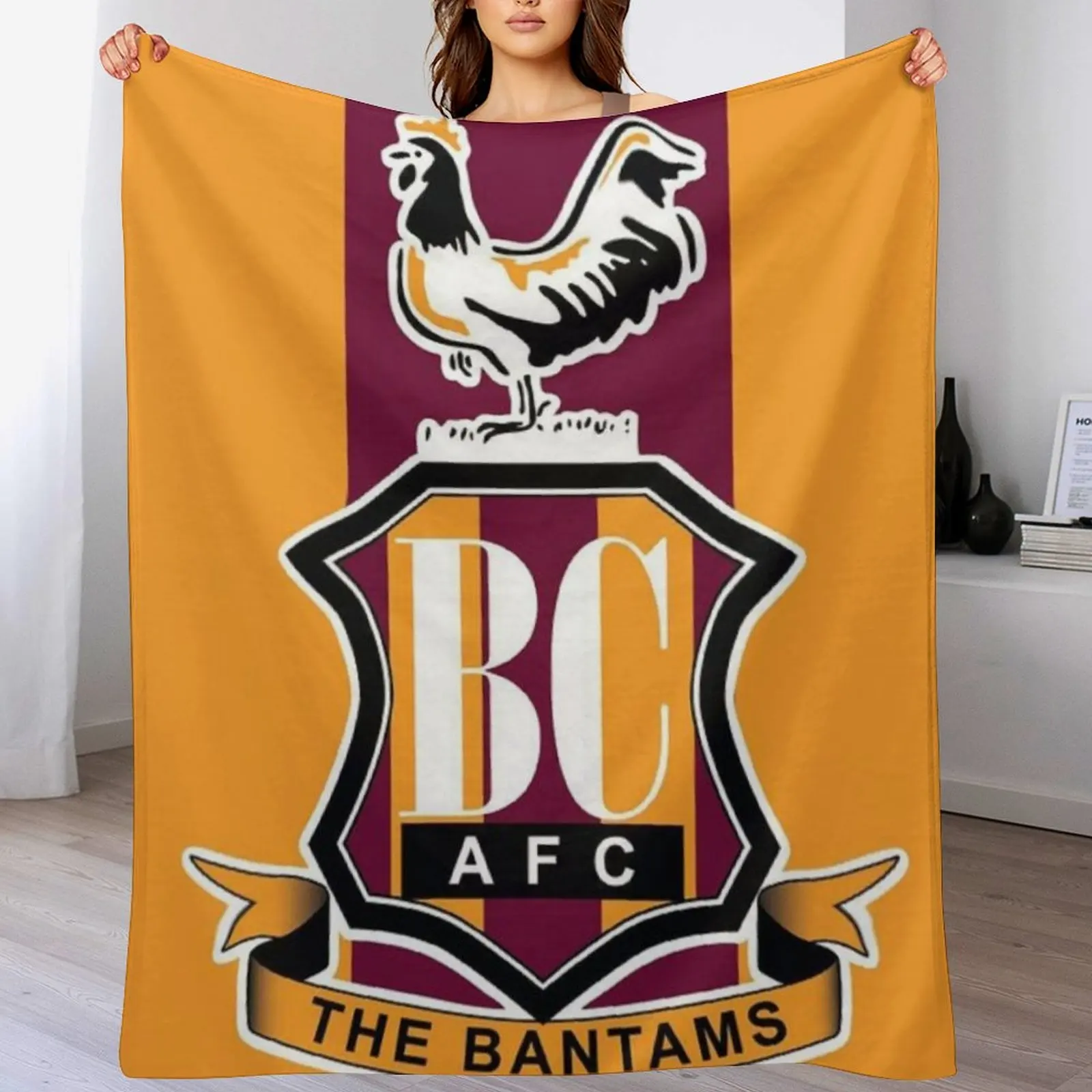 

bradford city poster Throw Blanket Summer for sofa Flannel Fabric Shaggy Blankets